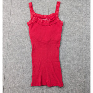 Aeropostale Camisole Womens Medium Y2K Lace Trim Ribbed Bella Swan Built In Bra